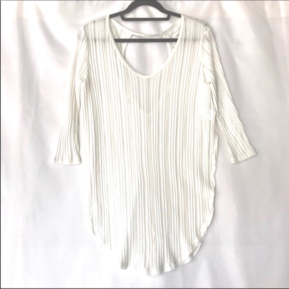 New Free People Astoria Split Ribbed Tee Size XS S - Picture 4 of 6